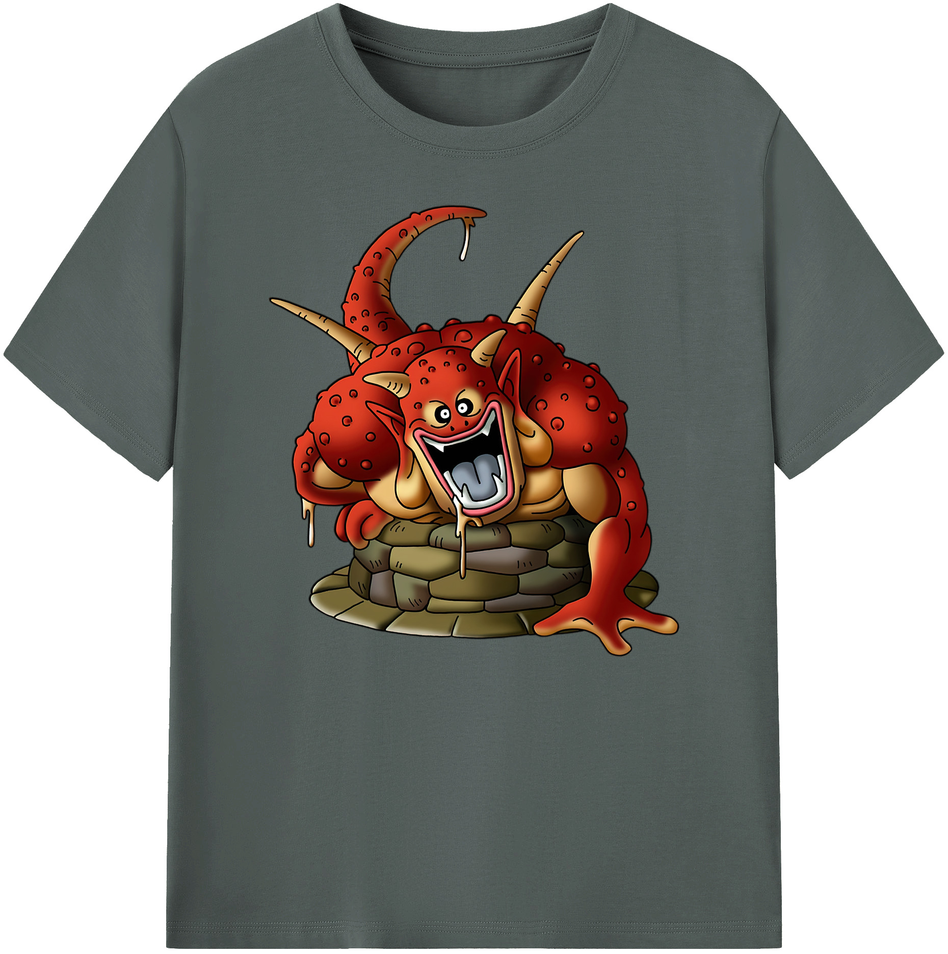 （画像用） ドラゴンクエスト Doragon Kuesuto Dragon Quest 綿100％ メンズ半袖Tシャツ｜肌触りやわらか＆通気性